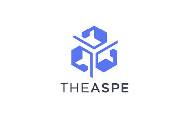 abstract cube technology logo design template