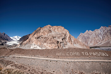 Passu mountains view, Karakoram Highway in Upper Hunza, Pakistan
