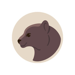 Vector logo design template - illustration of panther head. Contour vector illustration for emblem, badge, insignia.