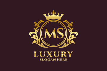 Initial MS Letter Royal Luxury Logo template in vector art for luxurious branding projects and other vector illustration.