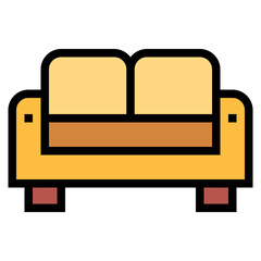 couch filled outline icon style