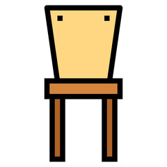 dining chair filled outline icon style