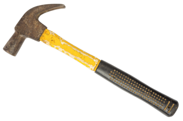 Old and rusty hammer isolated