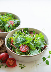 Vegan food: healthy fresh vegetables salad
