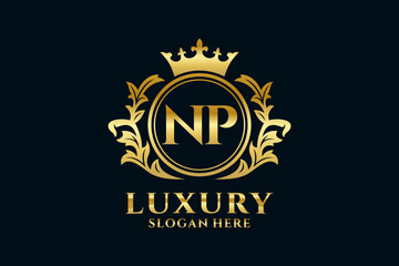 Initial NP Letter Royal Luxury Logo template in vector art for luxurious branding projects and other vector illustration. - obrazy, fototapety, plakaty