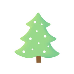 Vector illustration of christmas tree isolated on white background