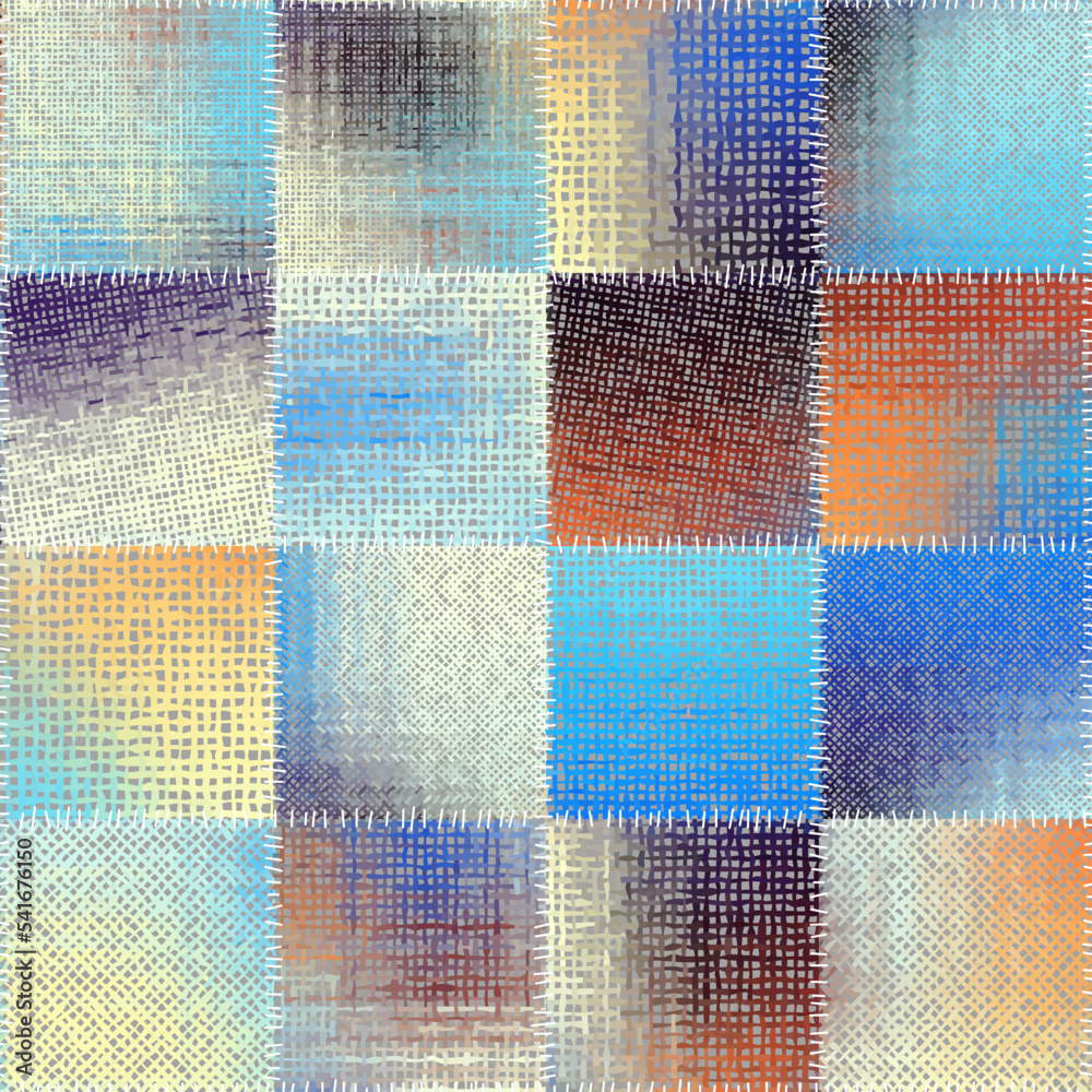 Poster Imitation of a texture of rough canvas. Seamless pattern.