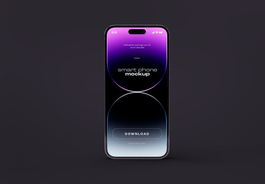 Minimal Smartphone Mockup on Dark Background &ndash; High-Resolution Scene for Mobile App UI, Website Presentation, and Modern Device Branding Projects