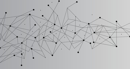 Black network. Abstract connection on grey background. Network technology background with dots and lines for desktop. Ai background. Modern abstract concept. Line background, network technology vector