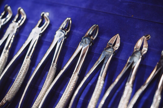 Collection of dental medical equipment tools