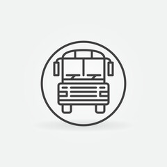 Circle with School Bus vector vehicle concept outline icon