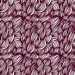 seamless background of continuous doodle elements in burgundy color scheme