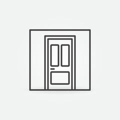 Closed Panel Door vector concept line icon or sign