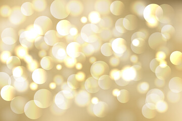 Christmas background with bokeh light on gold background.