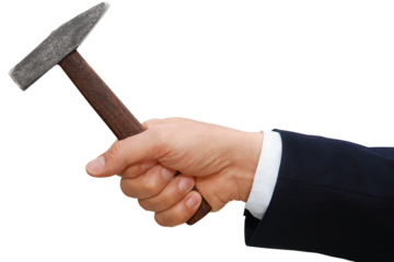 Gesture series: man hits with hammer.