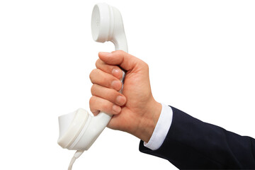 Gesture series: hand holding a telephone receiver.
