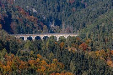 Ausblick Semmering von 20 Schilling Blick im Herbst