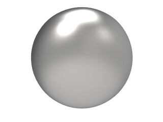 Silver glossy sphere. 3D render.