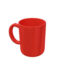 Classic red mug. 3D render.