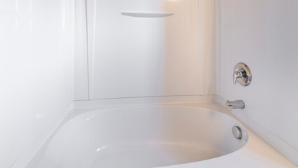 Panorama Alcove tub-shower combo kit with wall mounted shower head and faucet