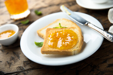 Toast with homemade orange jam