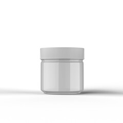 Clear Plastic Jar 3D Rendering