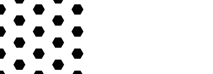 Black hexagon on White backgrounds. Abstract pattern football with copy space. Abstract tortoiseshell