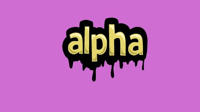 Pink screen animation video written ALPHA 