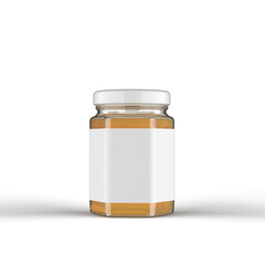 Sauce Glass Jar with Label 3D Rendering