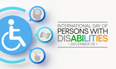 International Day of Persons with Disabilities (IDPD) is celebrated every year on 3 December. to raise awareness of the situation of disabled persons in all aspects of life. 3D Rendering