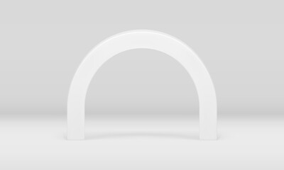White arch decorative showcase 3d promo display premium studio background realistic vector