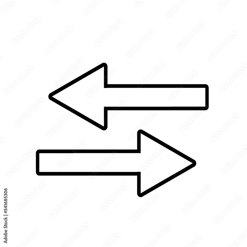 Sticker left and right outlined arrows icons