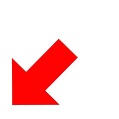 Red left down arrow icon 