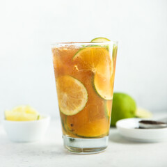 Traditional iced tea with lime