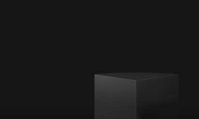 Black 3d podium triangle display pedestal fashion showcase for product presentation realistic vector