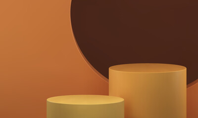 3d pedestal two beige cylinder stage competition platform award arena design realistic vector