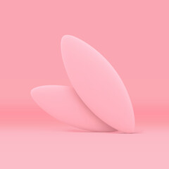 3d foliage two pink leaves decor element natural environment design realistic vector illustration
