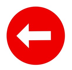 Left red arrow circle icon , red arrow button icon 