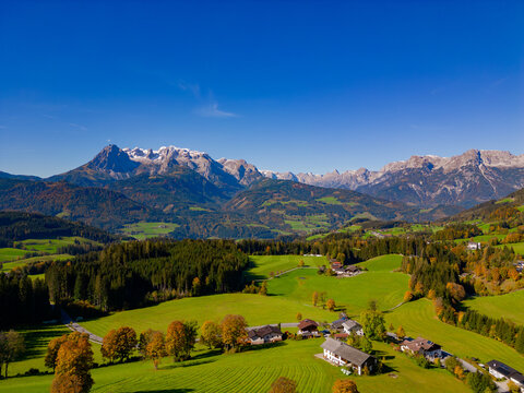 Werfenweng im Herbst von oben