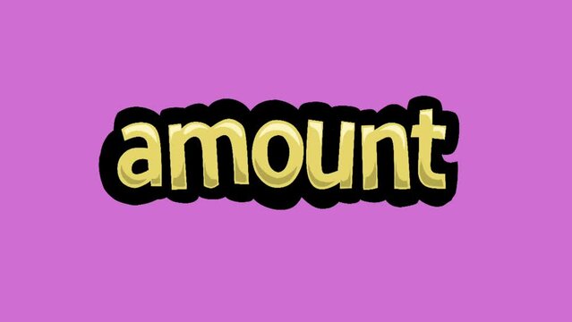 Pink screen animation video written AMOUNT
