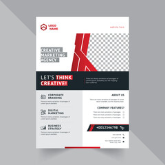 Professional Modern Flyer Design Template With Red And Black Gradients