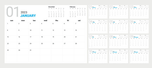 Calendar 2023 week start Sunday corporate design planner - 541687754
