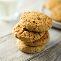 Traditional homemade oatmeal cookies