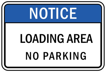 parking sign and labels loading zone