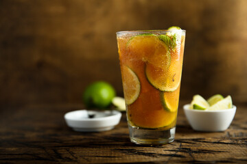 Traditional iced tea with lime