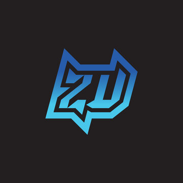 ZU initial cool logo design for gaming and esport