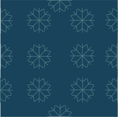  Pattern with blue snowflakes on a blue background