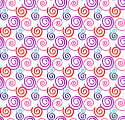 Minimalistic vector texture made of colored spirals