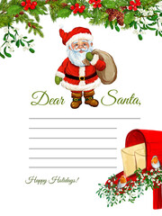 Letter to Santa ,Christmas background  - 541691703