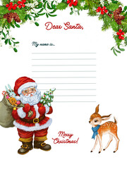 Letter to Santa ,Christmas background  - 541691777